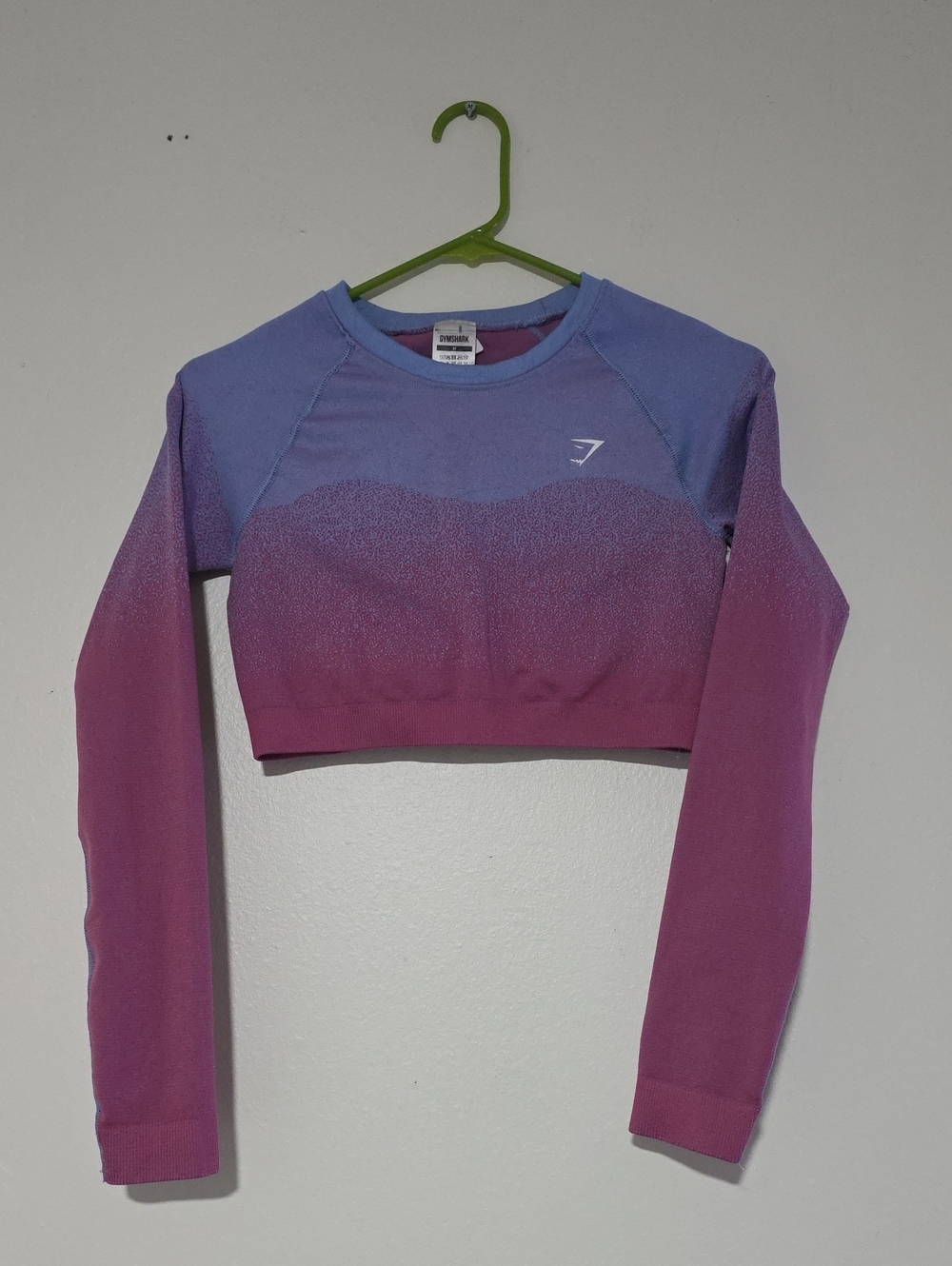 Gymshark Blue to Purple Ombre Cropped Long Sleeve Top